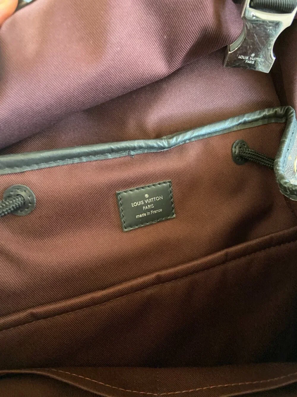 Louis-Vuitton Zack Monogram Macassar Backpack Brown Leather Trim France